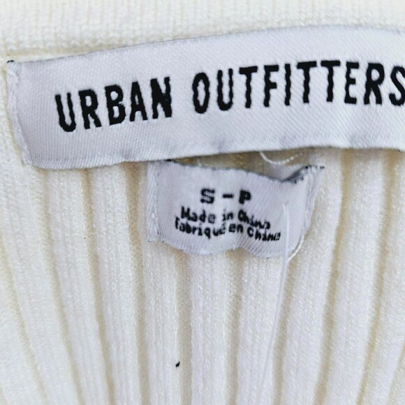 Urban Outfitters - Ribbed Polo Cardigan Top - Cream - Small - Picture 6 of 8